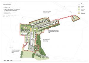 A map of the high density option for Woodcote