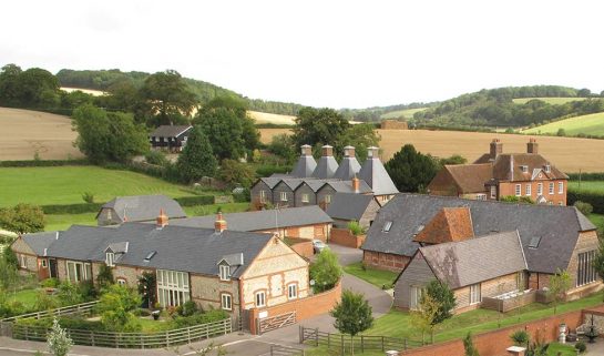 An aerial photo of Will Hall Farm
